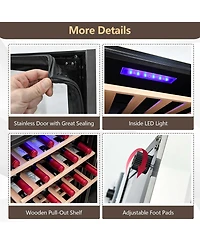 20 Inch Cooler Refrigerator for 33 Bottles with Tempered Glass Door