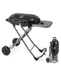 Costway Portable Propane Grill Folding Gas Grill Griddle with Wheels & Side Shelf