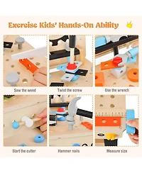 Kids Tool Bench, Pretend Play Workbench with Tools Set & Realistic Accessories