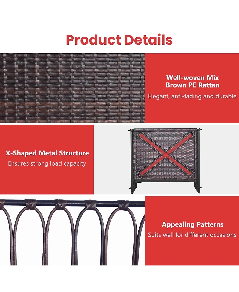 Patio Hanging Rattan Basket Chair Swing Hammock Chair with Seat Cushion