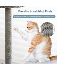 42'' Cat Tree Tower 3-Layer Activity Center with Scratching Post Condo & 2 Perches