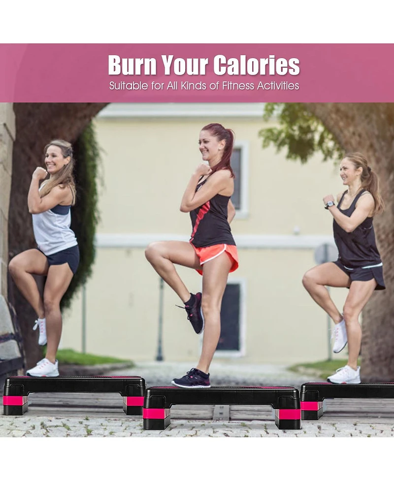 31'' Aerobic Exercise Stepper Cardio Trainer W/Riser Adjustable