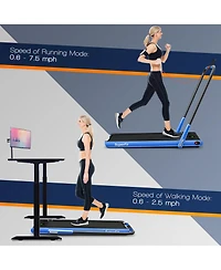 2.25HP 2-in-1 Folding Under Desk Treadmill Speaker Remote Control