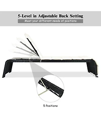 Costway Patio Rattan Lounge Chair Chaise Recliner Back Adjustable Cushioned Garden