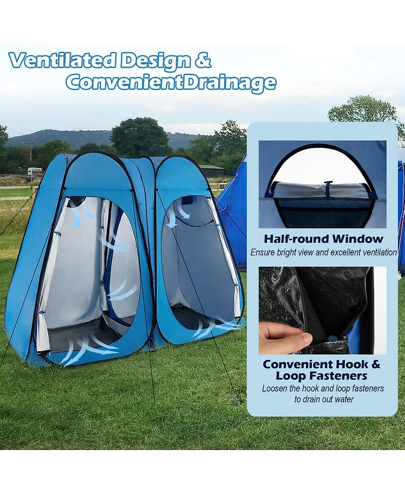 Outdoor 7.5FT Portable Pop Up Shower Privacy Tent Dressing Changing Room Camping