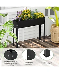 40" Raised Garden Bed with Legs Metal Elevated Planter Box Drainage Hole Backyard