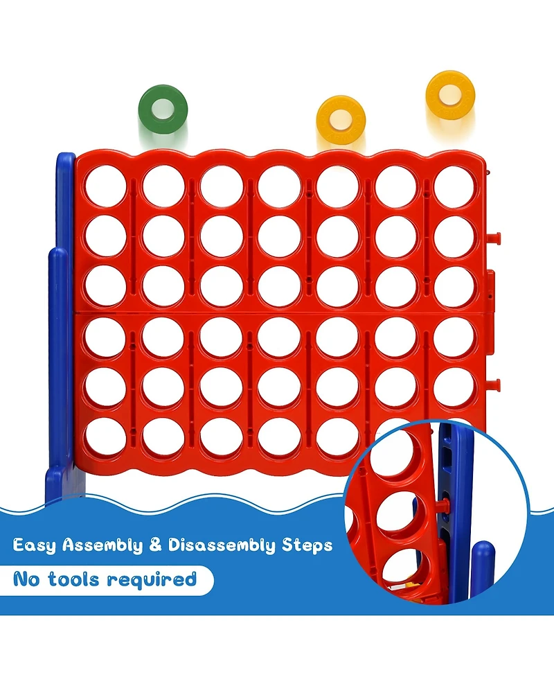 2 Pcs Giant 4 A Row Jumbo 4-to-Score Game Set W/Storage Carrying Bag for Kids Adult