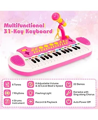Costway 31 Key Kids Piano Keyboard Toy Toddler Musical Instrument w/ Microphone