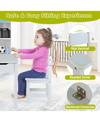 Toddler Craft Table & Chair Set Kids Art Crafts with Paper Roll Holder