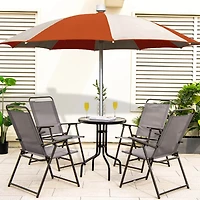 2pcs Patio Folding Sling Chairs Dining Armrest Backrest Outdoor Portable