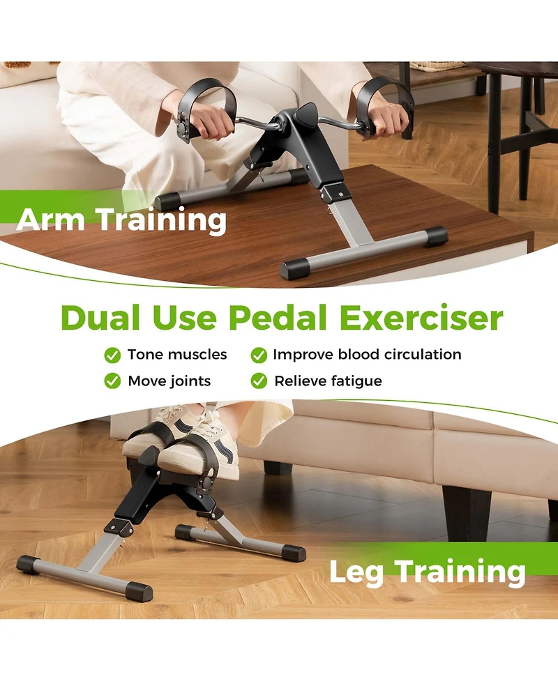 Under Desk Exercise Bike Pedal Exerciser with Lcd Display for Legs & Arms Workout Pink