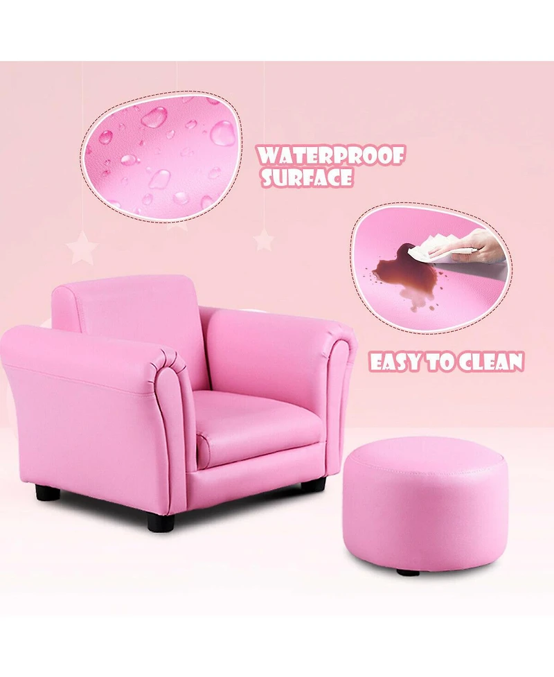 Costway Kids Sofa Armrest Chair Couch Children Toddler Birthday Gift