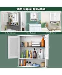 New Bathroom Wall Cabinet Double Mirror Door Cupboard Storage Medicine Cabinet Shelf
