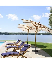 20'' Outdoor Patio Half Round Umbrella Base Stand Resin Deck Table Sun Shade