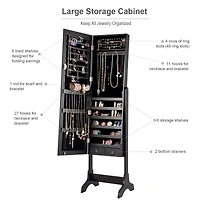 Mirrored Jewelry Cabinet Storage Organizer Box Drawers
