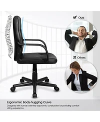 Ergonomic Mid-Back Executive Office Chair Swivel Computer Desk