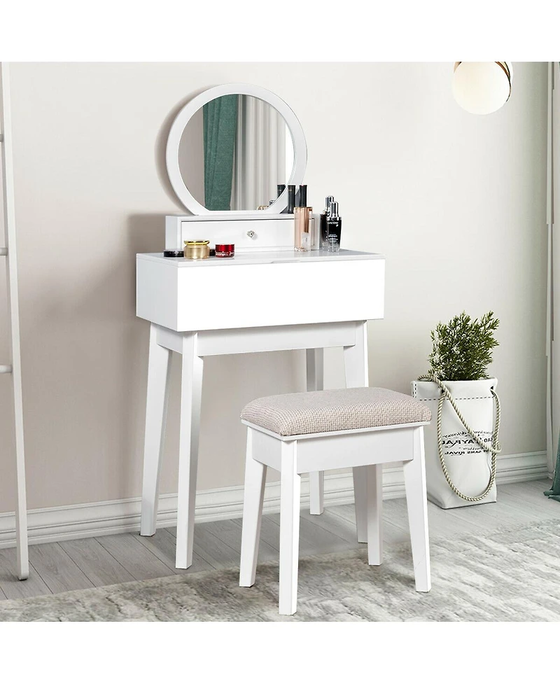 Wall Mounted Vanity Makeup Dressing Home Furniture 2Drawer