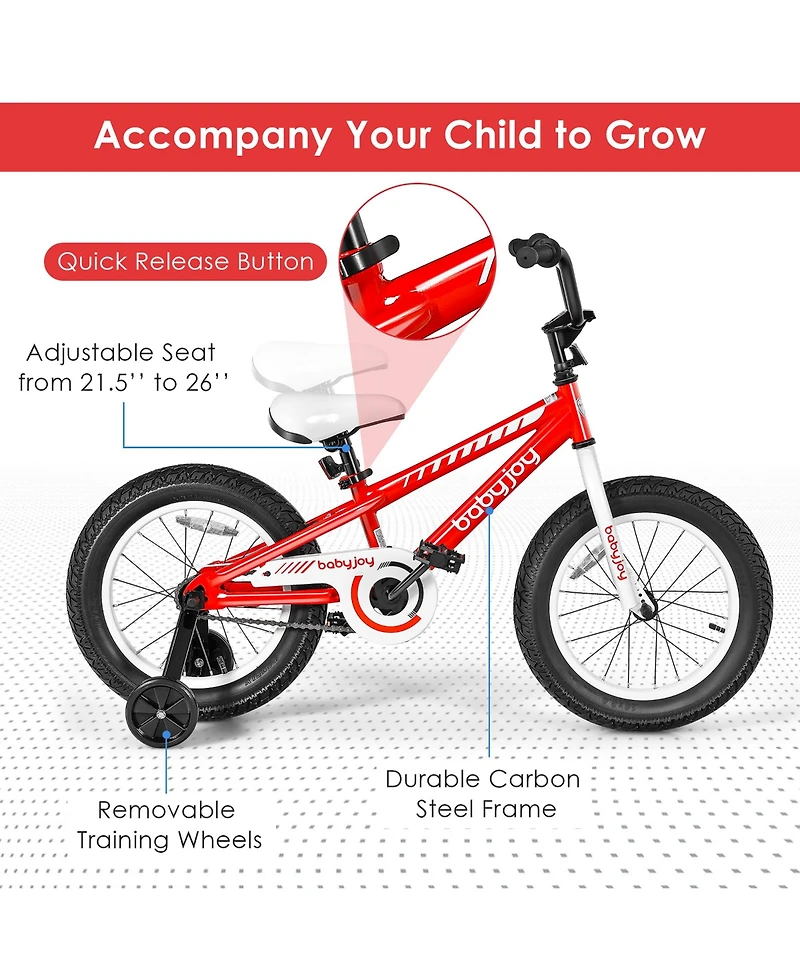 16'' Kids Bike Bicycle w/ Training Wheels