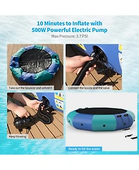 Costway 12FT Inflatable Water Bouncer Splash Padded Trampoline