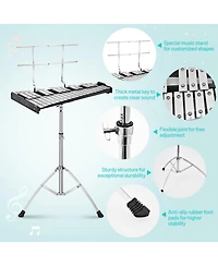 Costway 32 Note Glockenspiel xylophone Percussion Bell Kit w/ Adjustable Stand