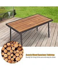 4PCS Patio Rattan Furniture Set Outdoor Conversation Set