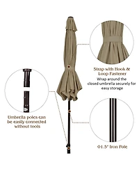 Costway 10Ft Outdoor Market Patio Table Umbrella Push Button Tilt Crank Lift