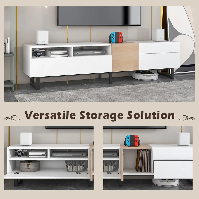 Streamdale 80" Tv Stand with Double Storage & Drop Down Door