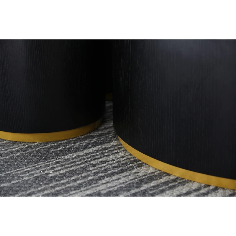 Streamdale Round Coffee Table Side Table For Living Room Fully Assembled Black