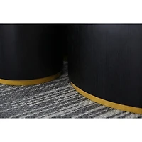 Streamdale Round Coffee Table Side Table For Living Room Fully Assembled Black