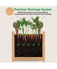 Square Wood Flower Planter Box Raised Vegetable Patio
