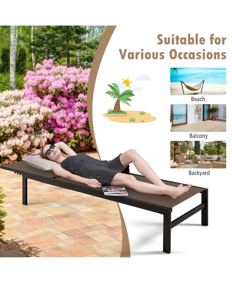 Inolait Sugift 6-Position Chaise Lounge Chairs with Rustproof Aluminium Frame
