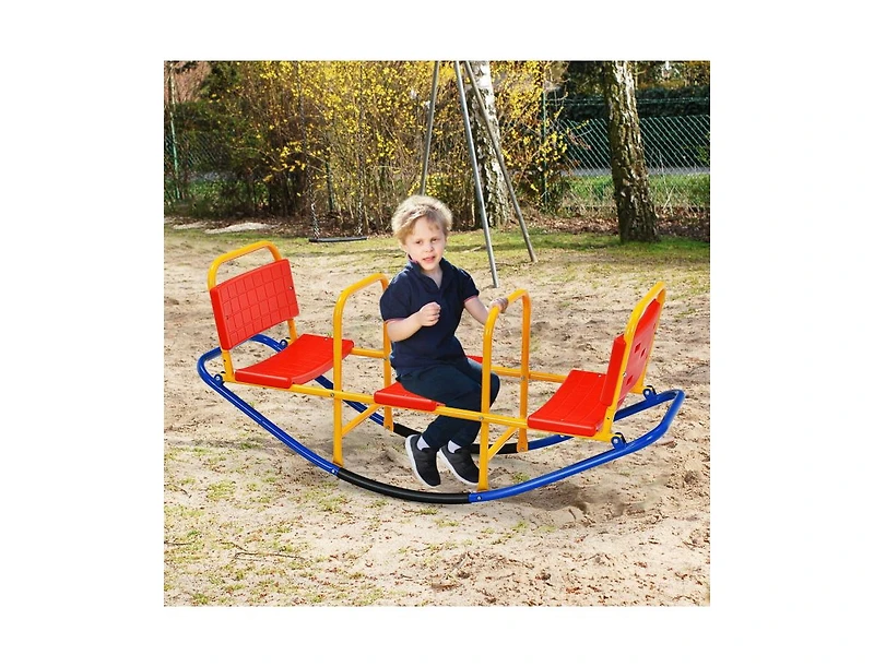 Slickblue Outdoor Kids Seesaw Swivel Teeter for 3 to 8 Years Old