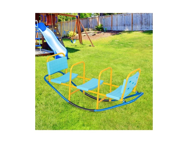 Slickblue Outdoor Kids Seesaw Swivel Teeter for 3 to 8 Years Old