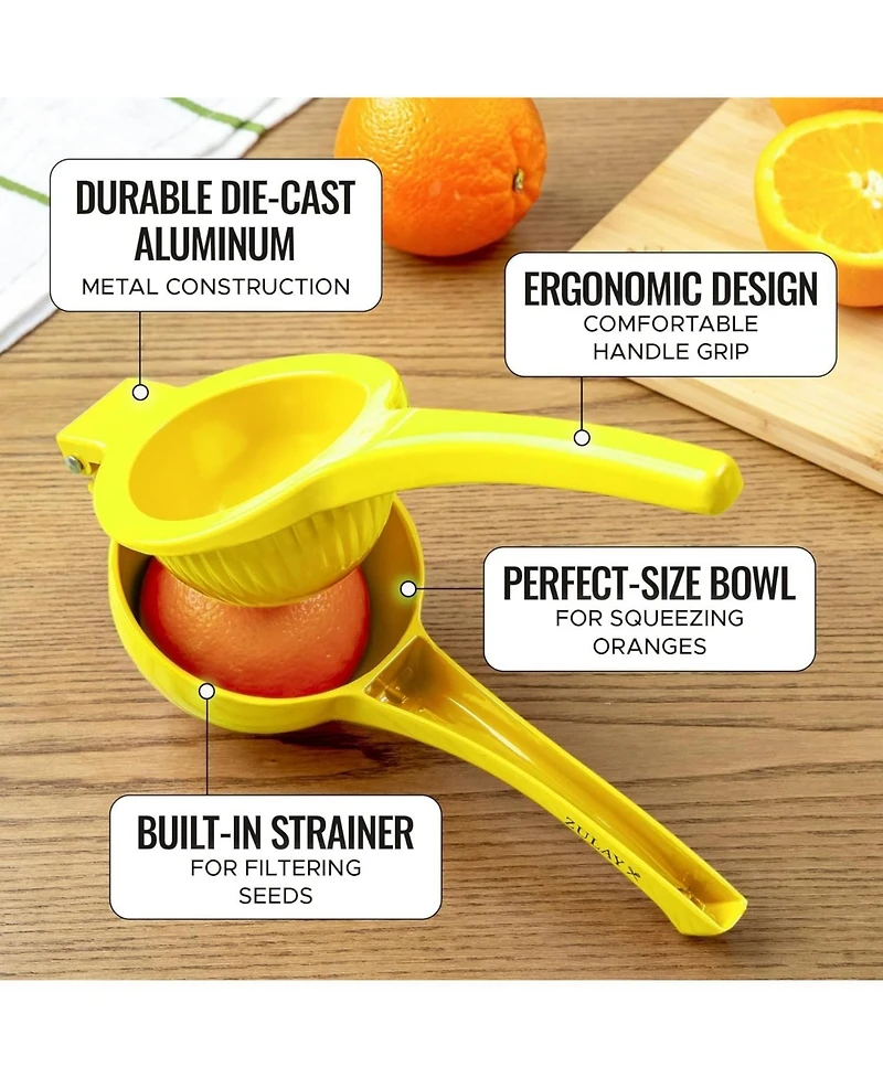 Premium Quality Metal Orange Squeezer, Citrus Juicer, Manual Press for Extracting the Most Juice Possible