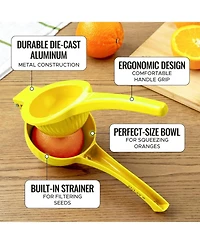 Premium Quality Metal Orange Squeezer, Citrus Juicer, Manual Press for Extracting the Most Juice Possible