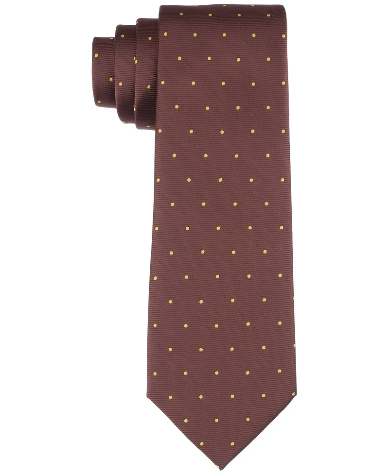 Tayion Collection Men's Brown Dot Tie