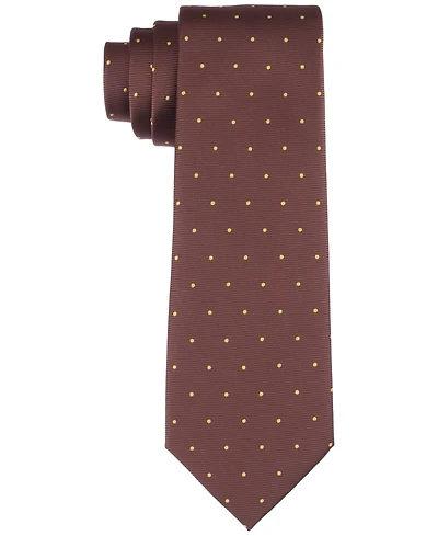Tayion Collection Men's Brown Dot Tie