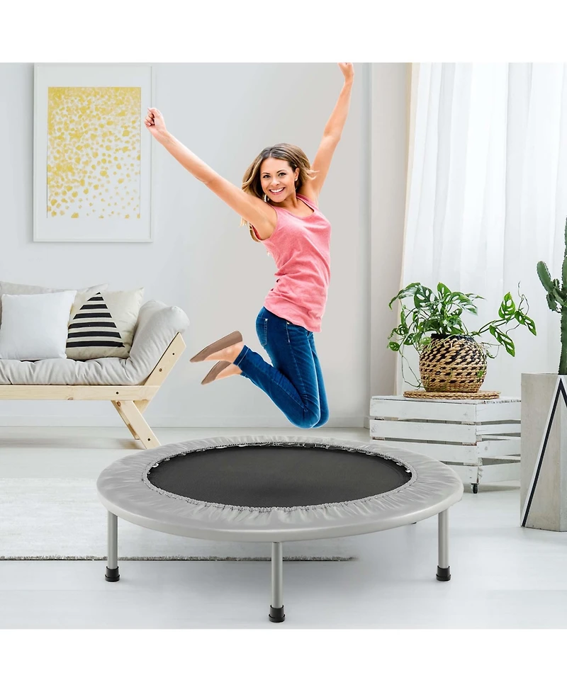 38" Mini Folding Trampoline Portable Recreational Fitness Rebounder
