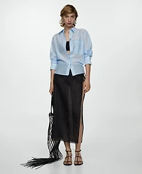 Mango Women's Oversized Silk Cotton Shirt