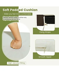 Costway Outdoor Single Swing Chair Bench 1-Person Rattan Porch Swing with Cushion