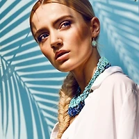 Bling Jewelry Big Chunky Chips Cluster Multi Strand Statement Bib Collar Necklace