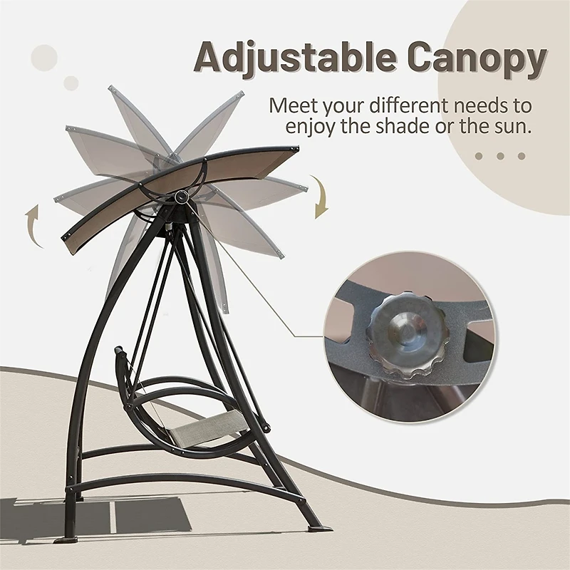 Streamdale Outdoor Patio Swing with Adjustable Canopy