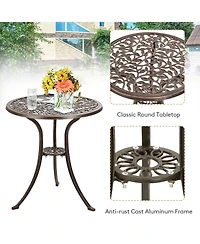 3 Pieces Cast Aluminum Bistro Set