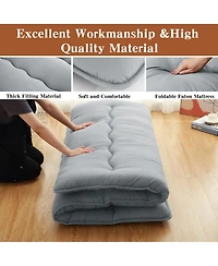 Caromio Twin Size Futon Mattress Floor Mattress Pad Portable Dorm Sleeping Pad, 39"x 80"