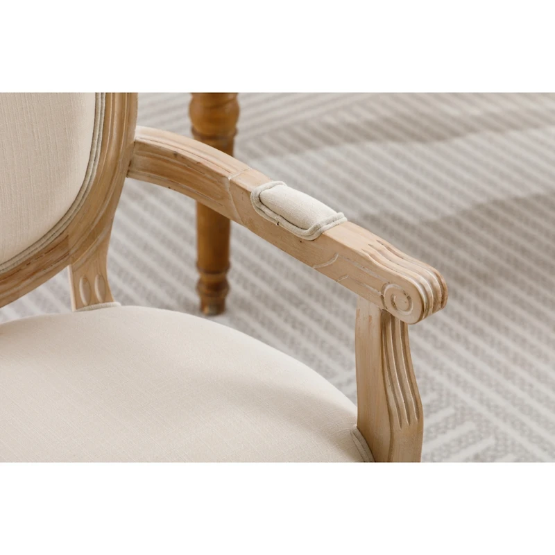 Streamdale Furniture French Style Solid Wood Dining Chair, Set Of 2, Cream