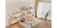 Streamdale Metal Twin Triple Bunk Bed With Trundle