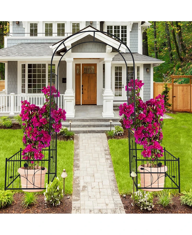 Streamdale Furniture Metal Garden Arch with Plant Stands for Climbing Plants