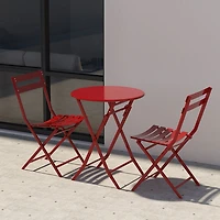 Streamdale 3 Piece Patio Bistro Set Of Foldable Round Table And Chairs