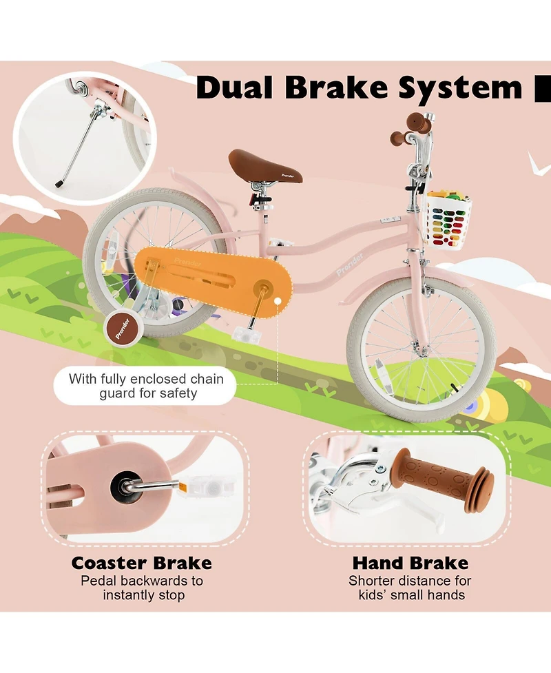 Children Bicycle with Front Handbrake and Rear Coaster Brake