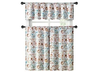 Kate Aurora Coffee Brew Complete 3 Pc. Complete CafeKitchen Curtain Tier & Valance Set